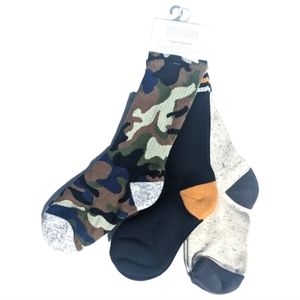 Gymboree Boys S 3-6 shoe size 9-12 Camouflage/Stripes Socks (3)